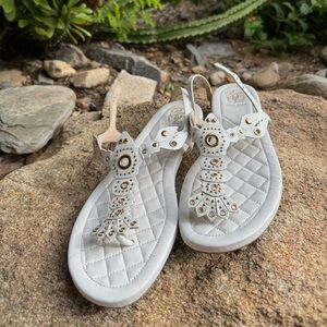 Cole Haan White Flat Sandals Size 8.5